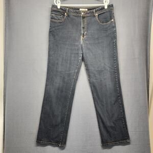Chicos Abalone Skinny Jean Womens 3 US XL 12-14 Dark Wash Blue Denim Stretch